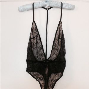 BRAND NEW Victoria's Secret Black Lace Teddy Small